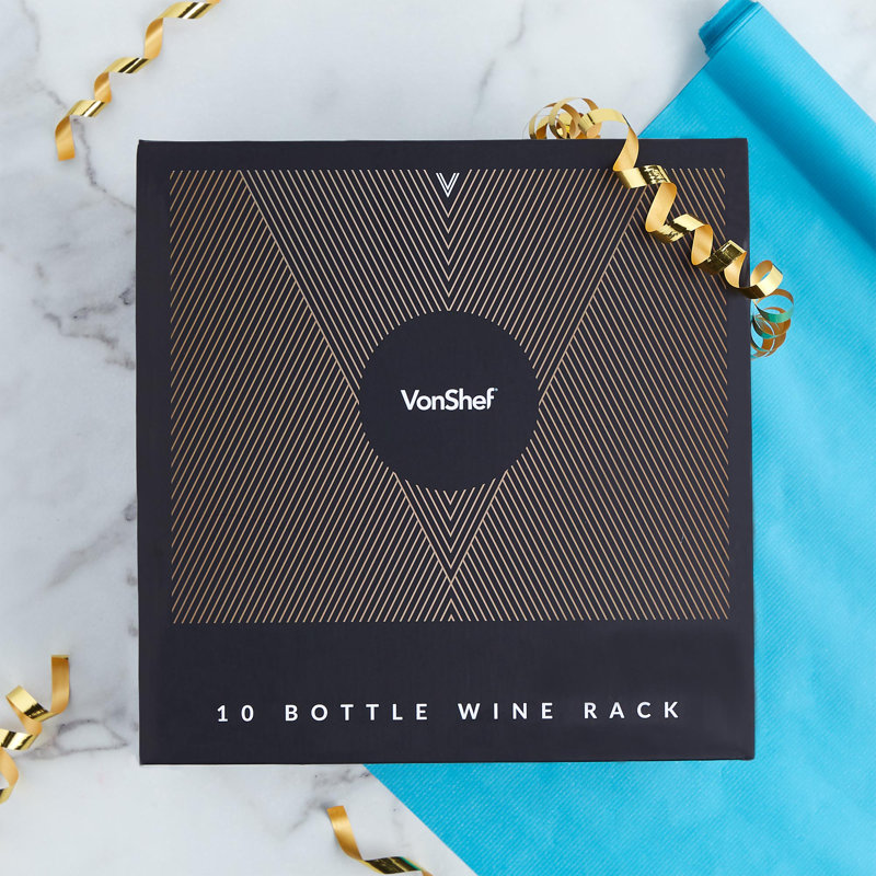 VonShef Tabletop Wine Bottle Rack in Gold & Reviews Wayfair